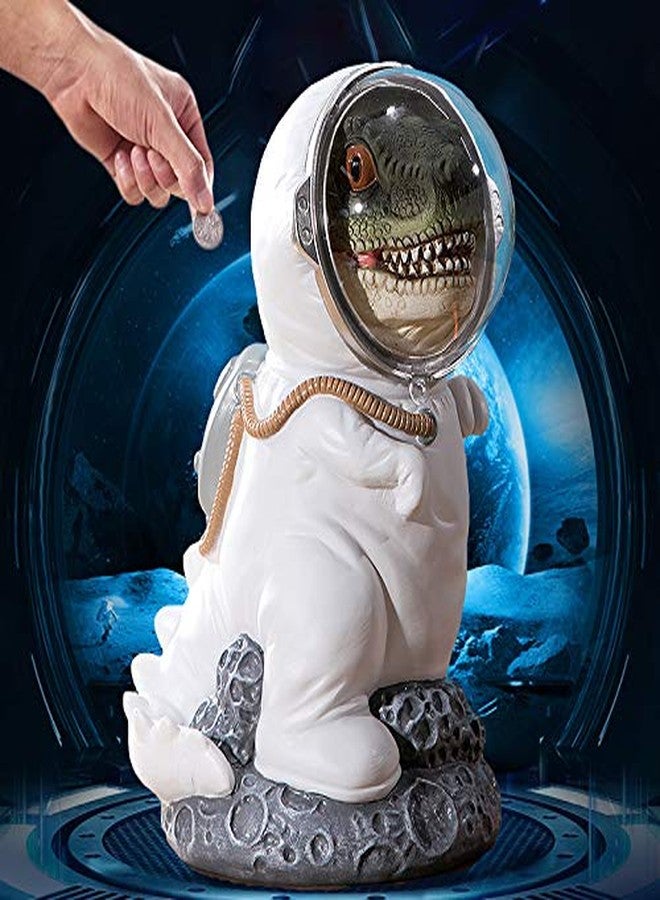 MASSJOY Creative Resin Dinosaur Astronaut Piggy Bank Coin Bank Saving Pot Money Box. - Image 2